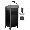 Oklahoma Sound Greystone Lectern, Sound, Rechargeable Battery, Wireless Tie Clip Mic MGSL-S/LWM-6